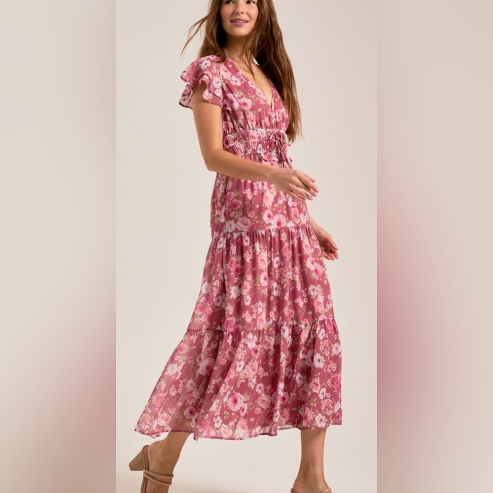 Altar’d State - Emmalyne Pink Floral Maxi Dress